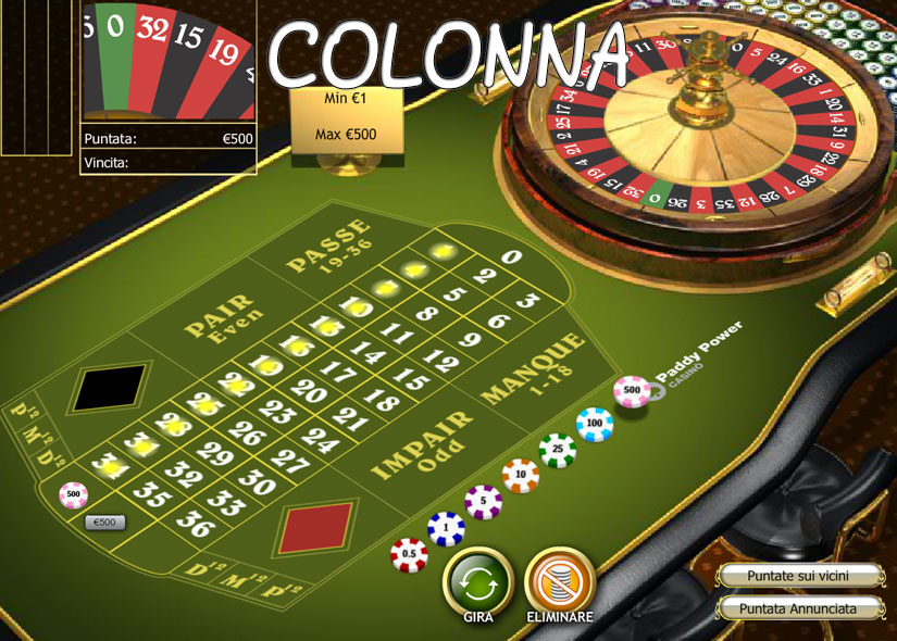 francese ruleta colonna