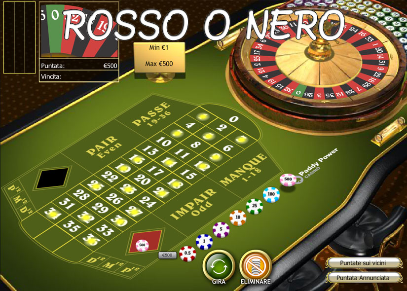 francese ruleta rosso o nero