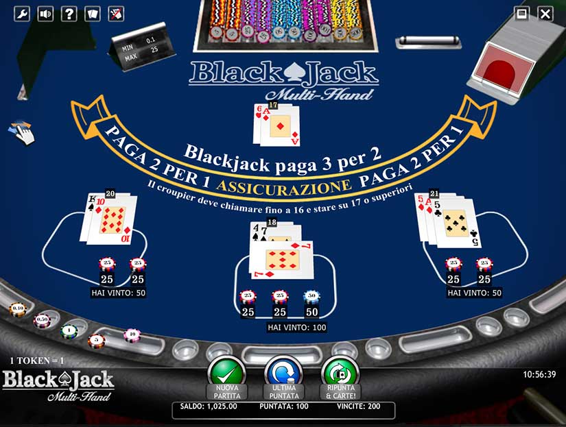 blackjack multi mano