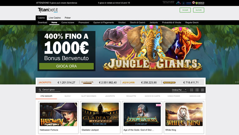 titanbet casino screenshot